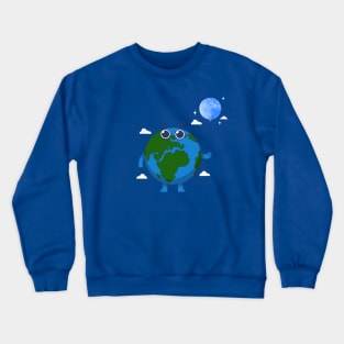 Earth And Moon Crewneck Sweatshirt